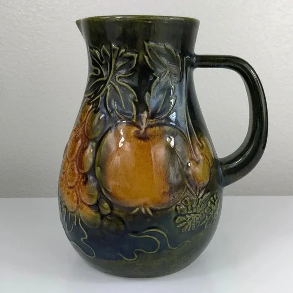 Vintage Scheurich Keramik West Germany Stoneware Juice Jug Apple Cherry Grape - Picture 12 of 12